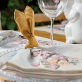 Kit 2 Guardanapos de Páscoa Amarelo com Argolas de Orelhinhas - Ela Decora